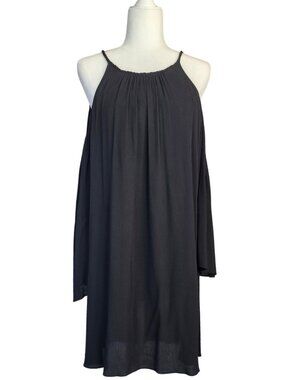 SANCTUARY Black Bell Sleeve Cold Shoulder Dress Size S